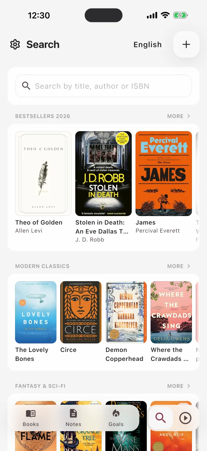 Search with curated shelves of books to read next
