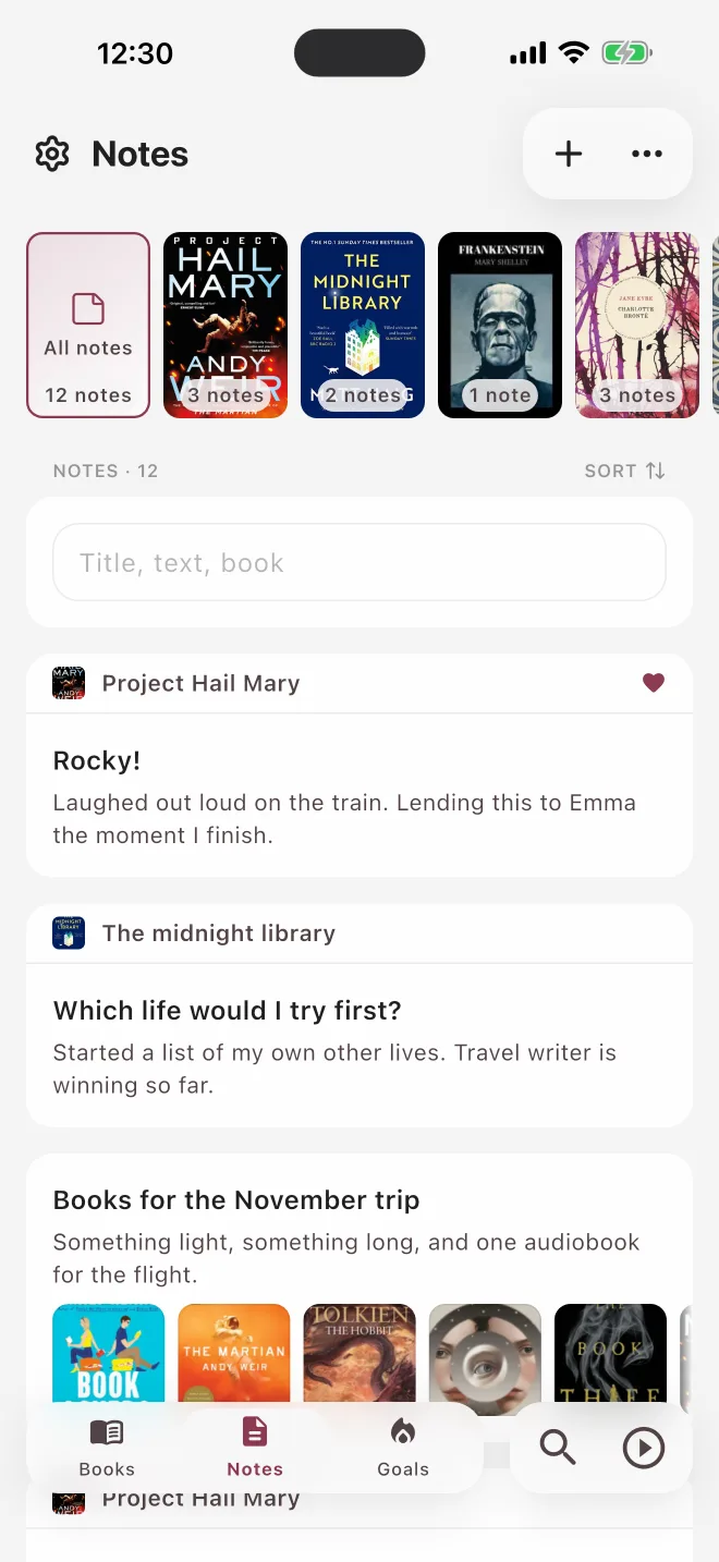 Notes and quotes from books
